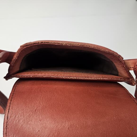 Montana West Genuine Leather Whipstitch Crossbody Micro Bag Red Leather Western - Picture 8 of 11